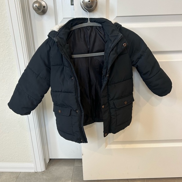H&M Other - EUC H & M Toddler Kids Black Puffer Coat Sherpa Lined Hooded Winter Jacket